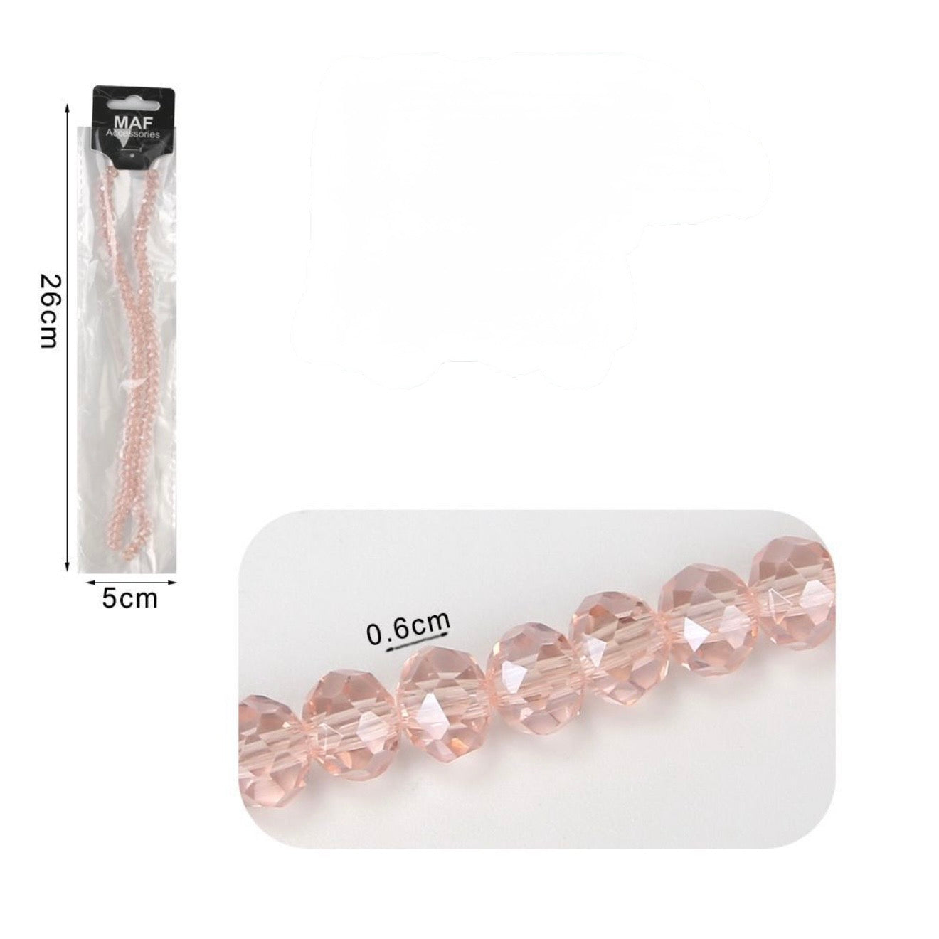 Cristalli di vetro 6mm rosa trasparente AB