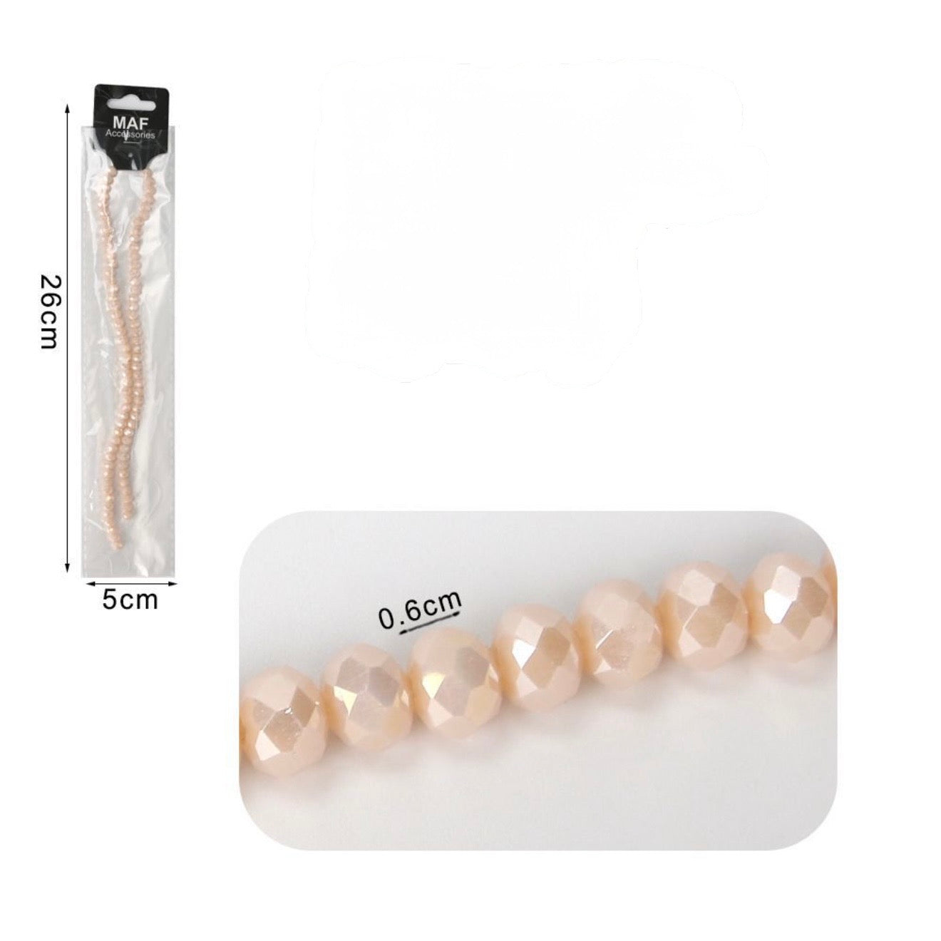 Cristalli di vetro 6mm beige AB