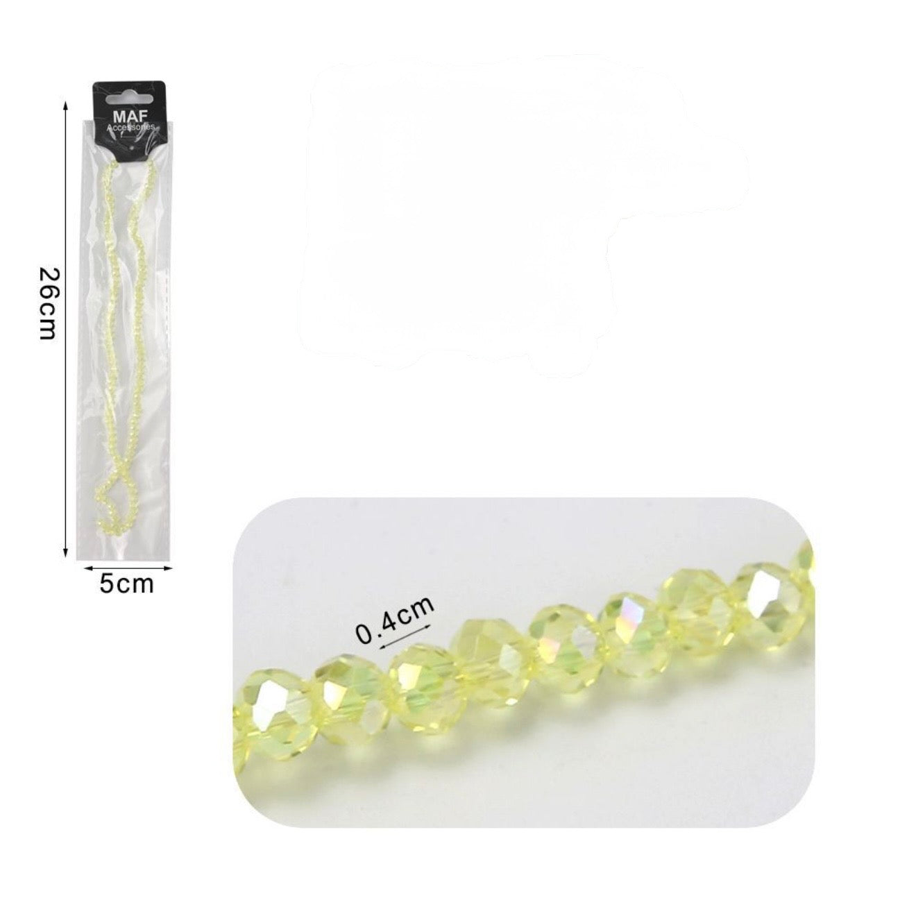 Cristalli in vetro 4mm giallo fluo trasparente AB