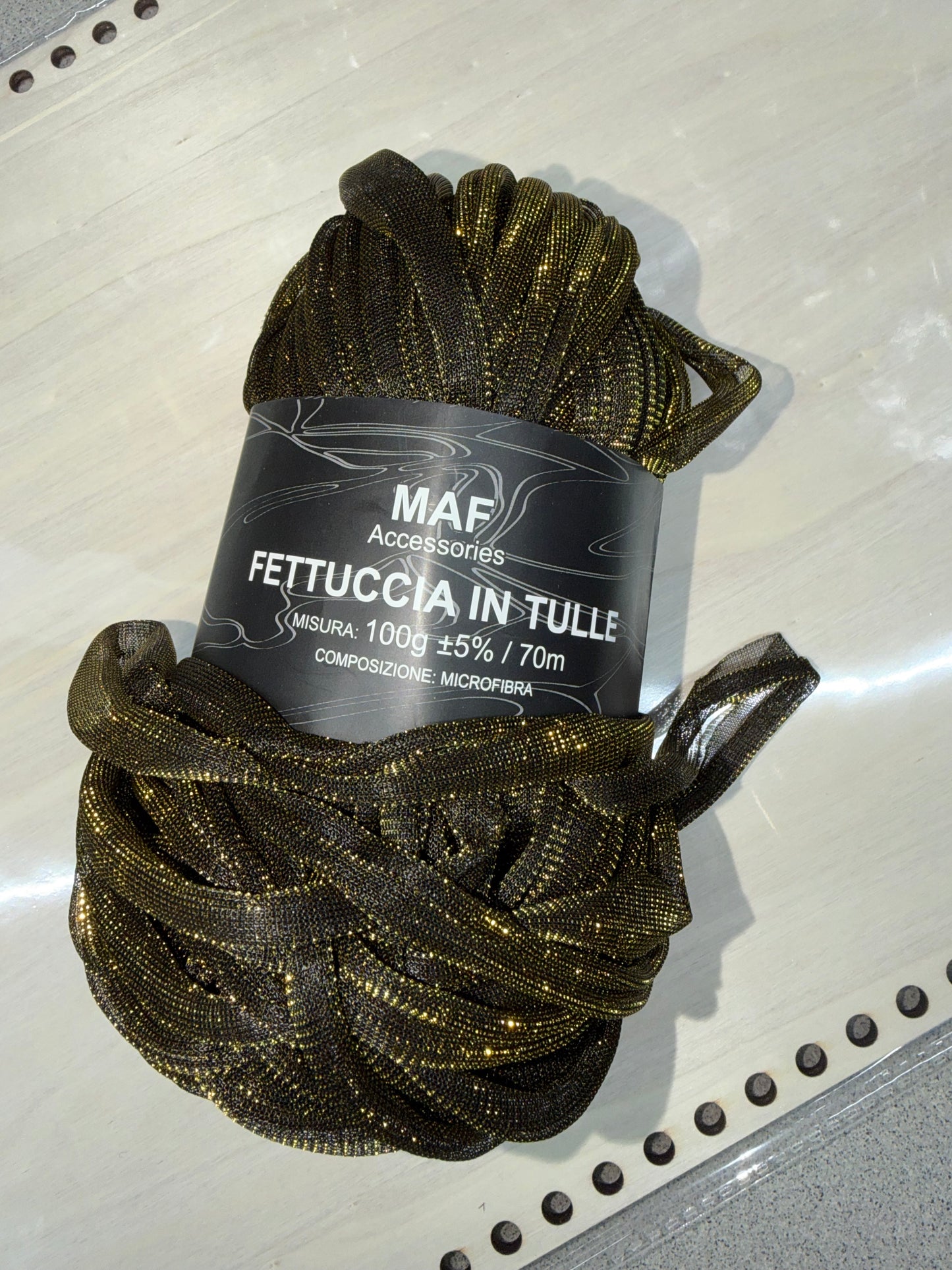 Fettuccia tulle lurex