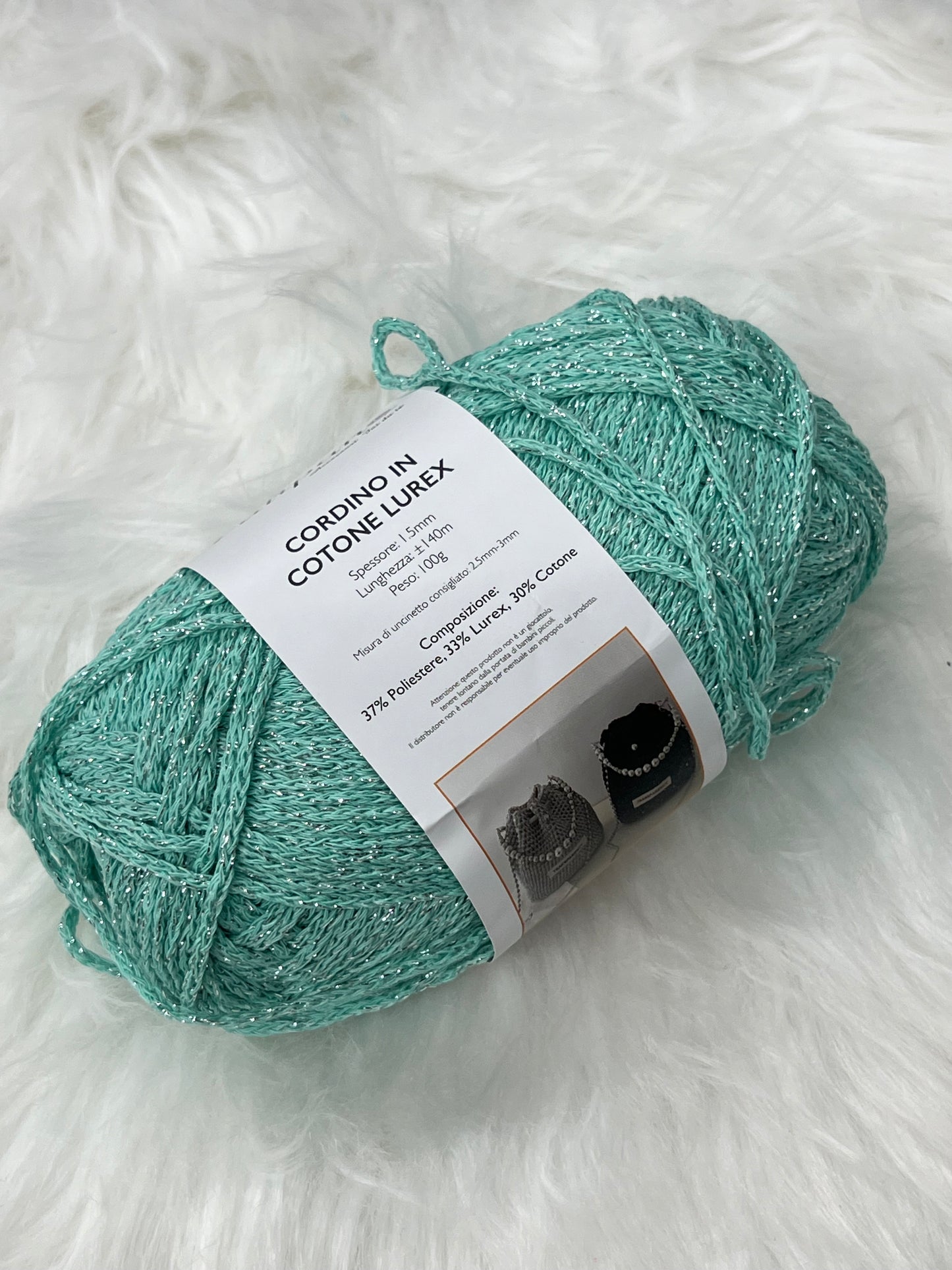 Cordino in cotone lurex 100gr