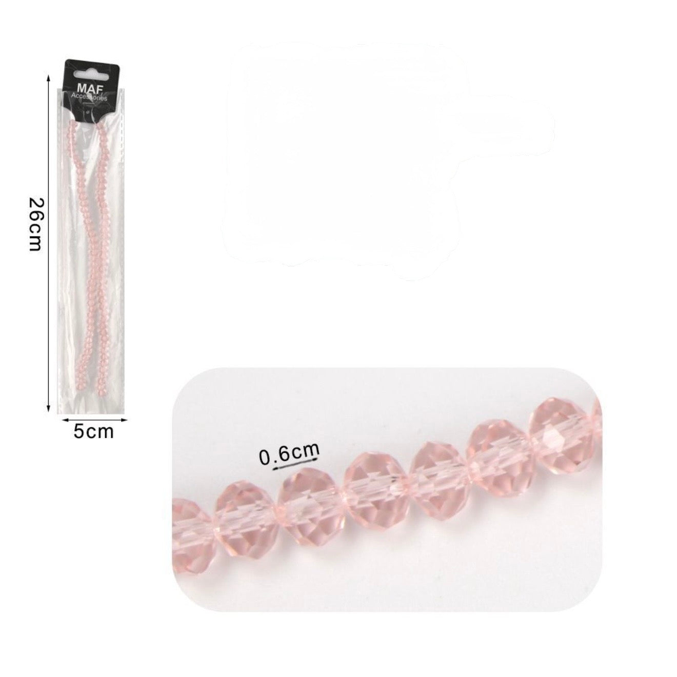 Cristalli di vetro 6mm rosa trasparente