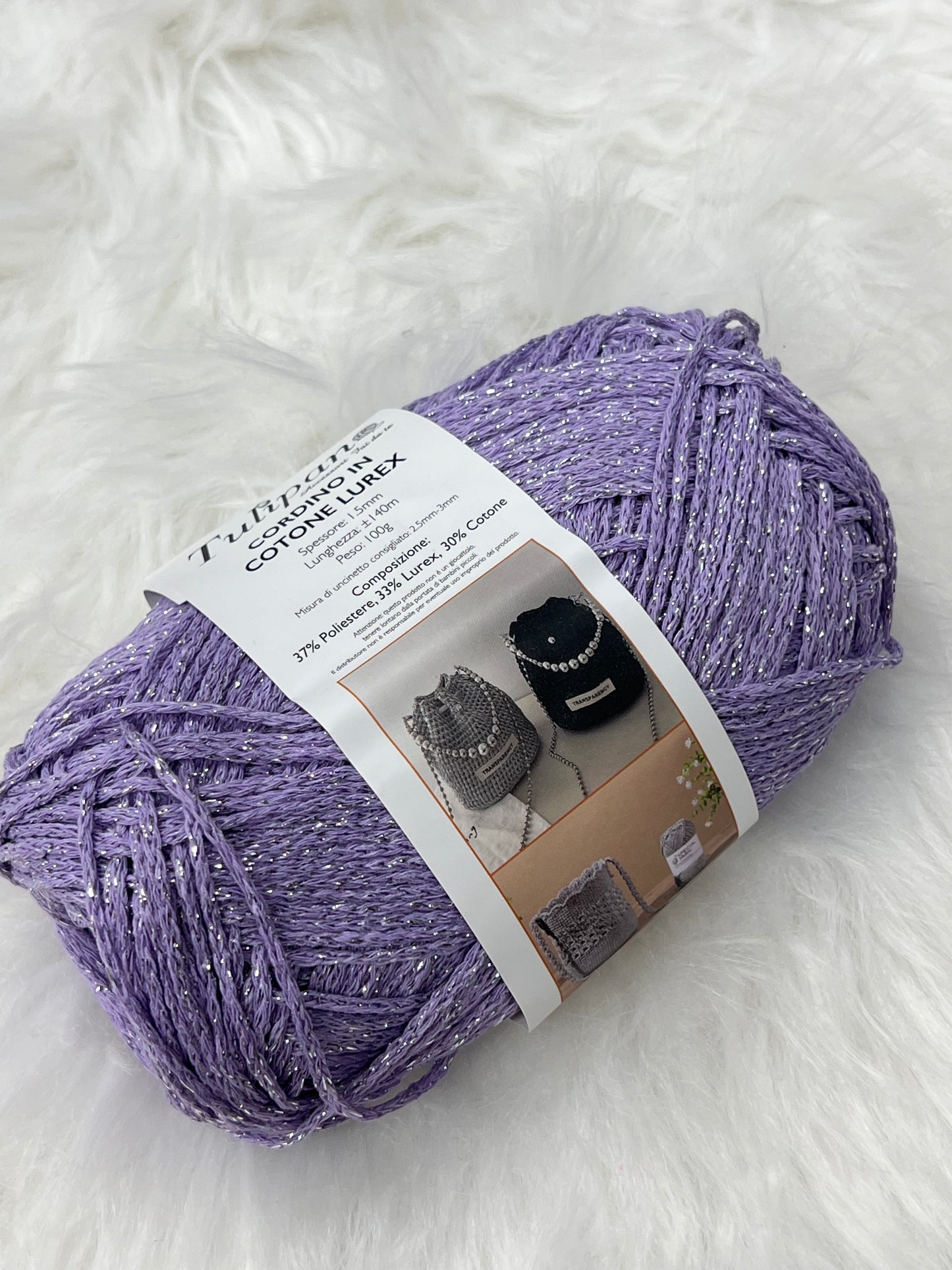 Cordino in cotone lurex 100gr