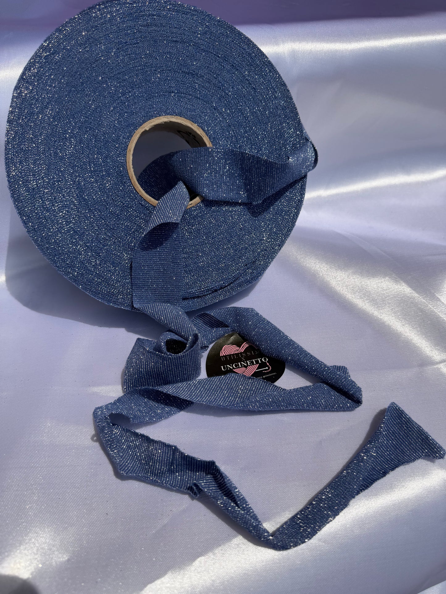 Lycra glitter Denim blu 195gr