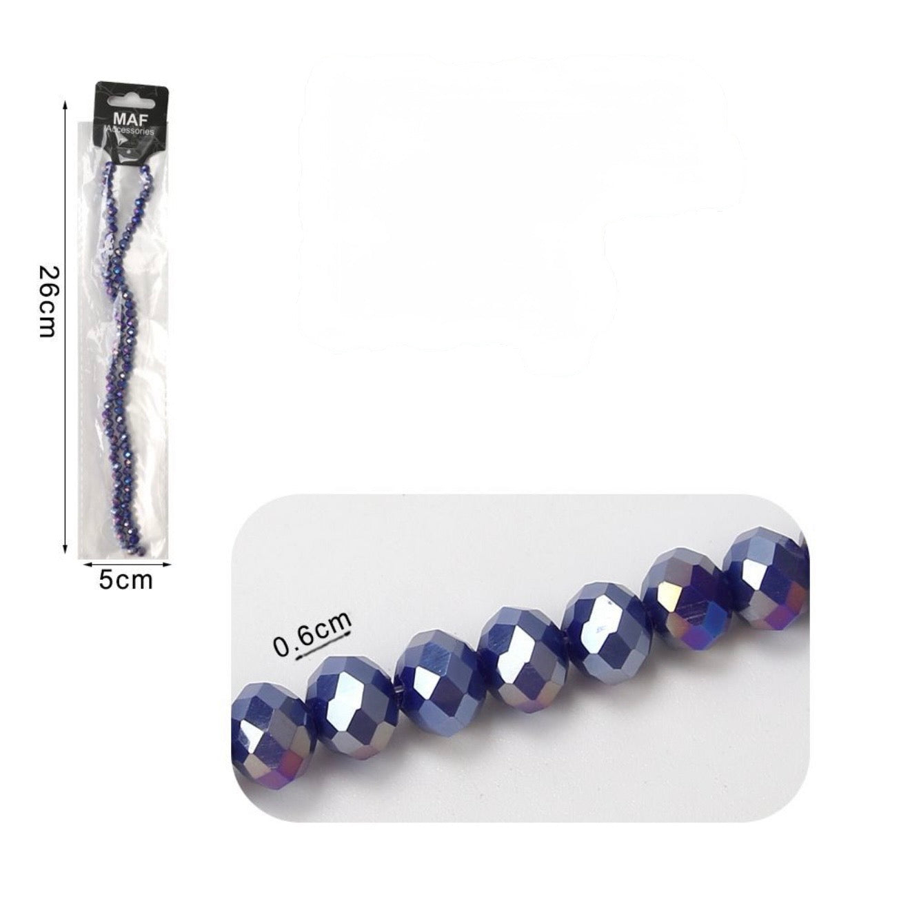 Cristalli di vetro 6mm blu AB