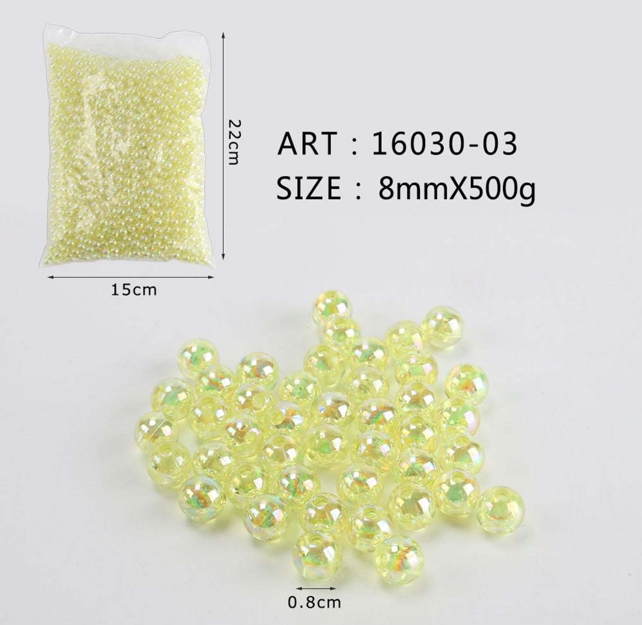 Perline 500gr specchiate giallo