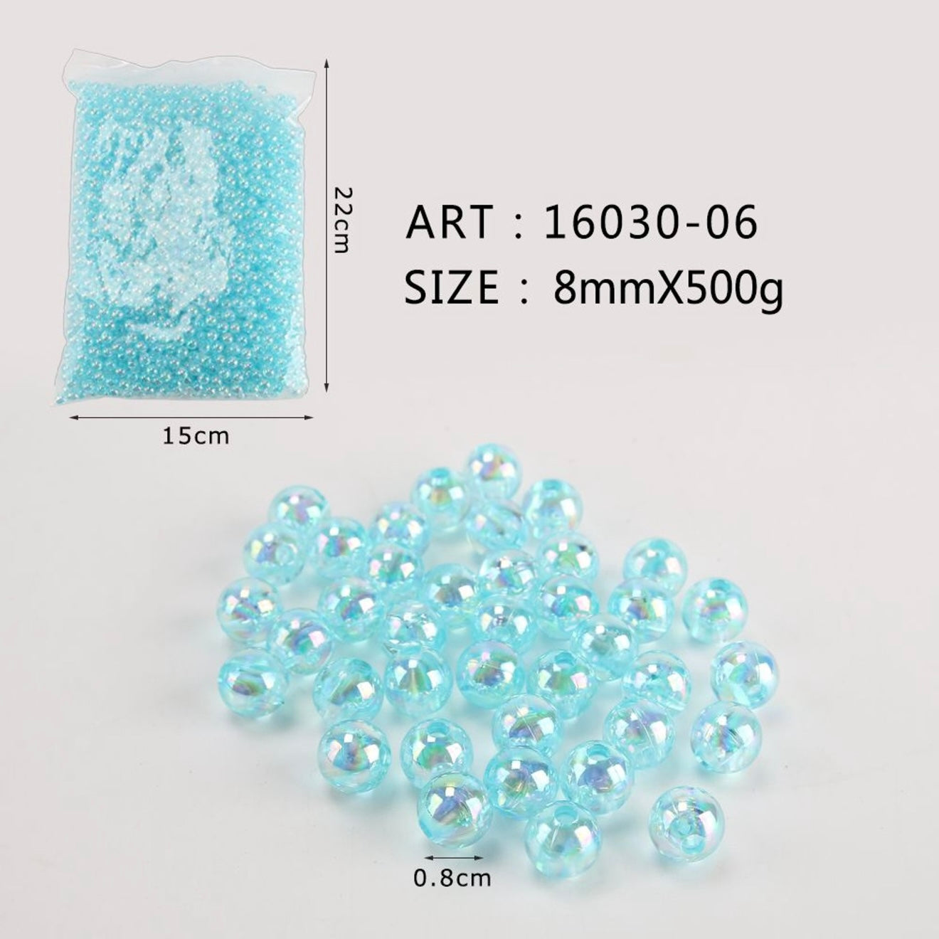 Perline 500gr specchiate celeste