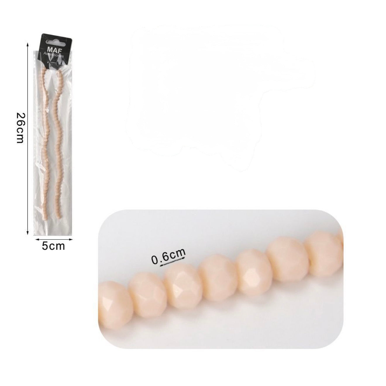 Cristalli di vetro 6mm beige