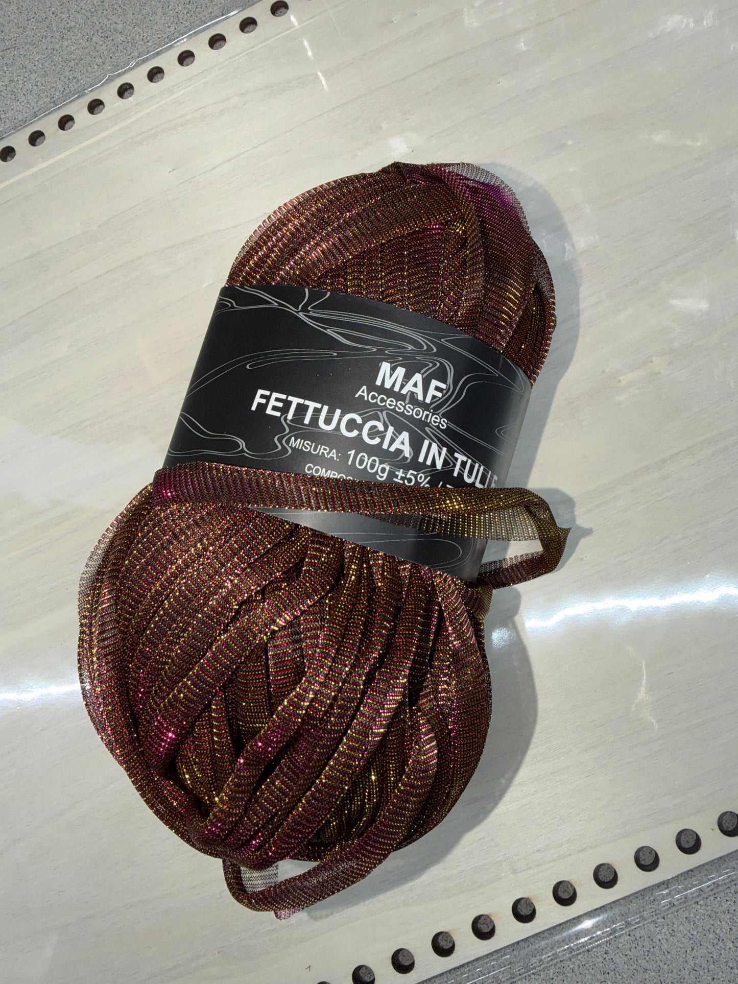 Fettuccia tulle lurex