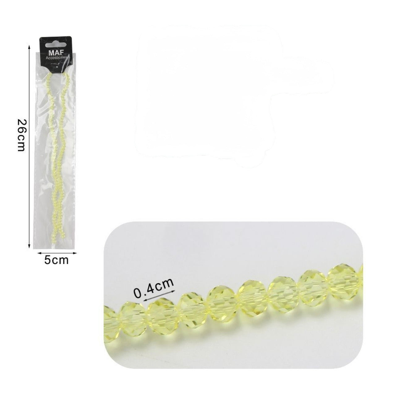 Cristalli in vetro 4mm giallo fluo trasparente
