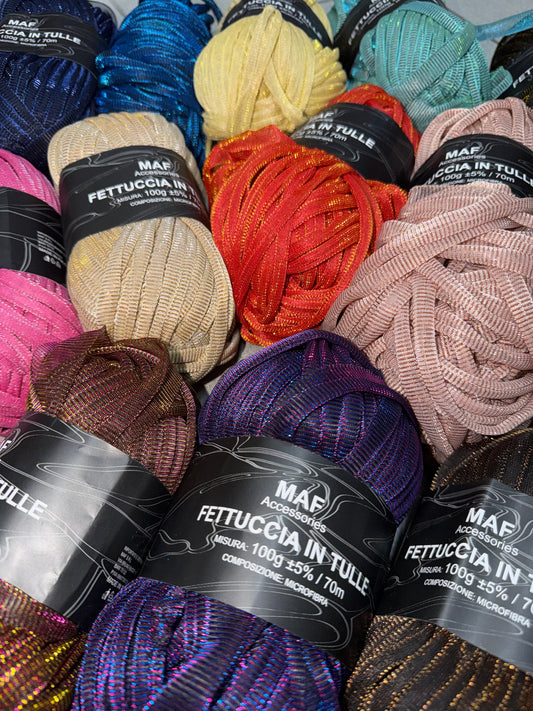 Fettuccia tulle lurex