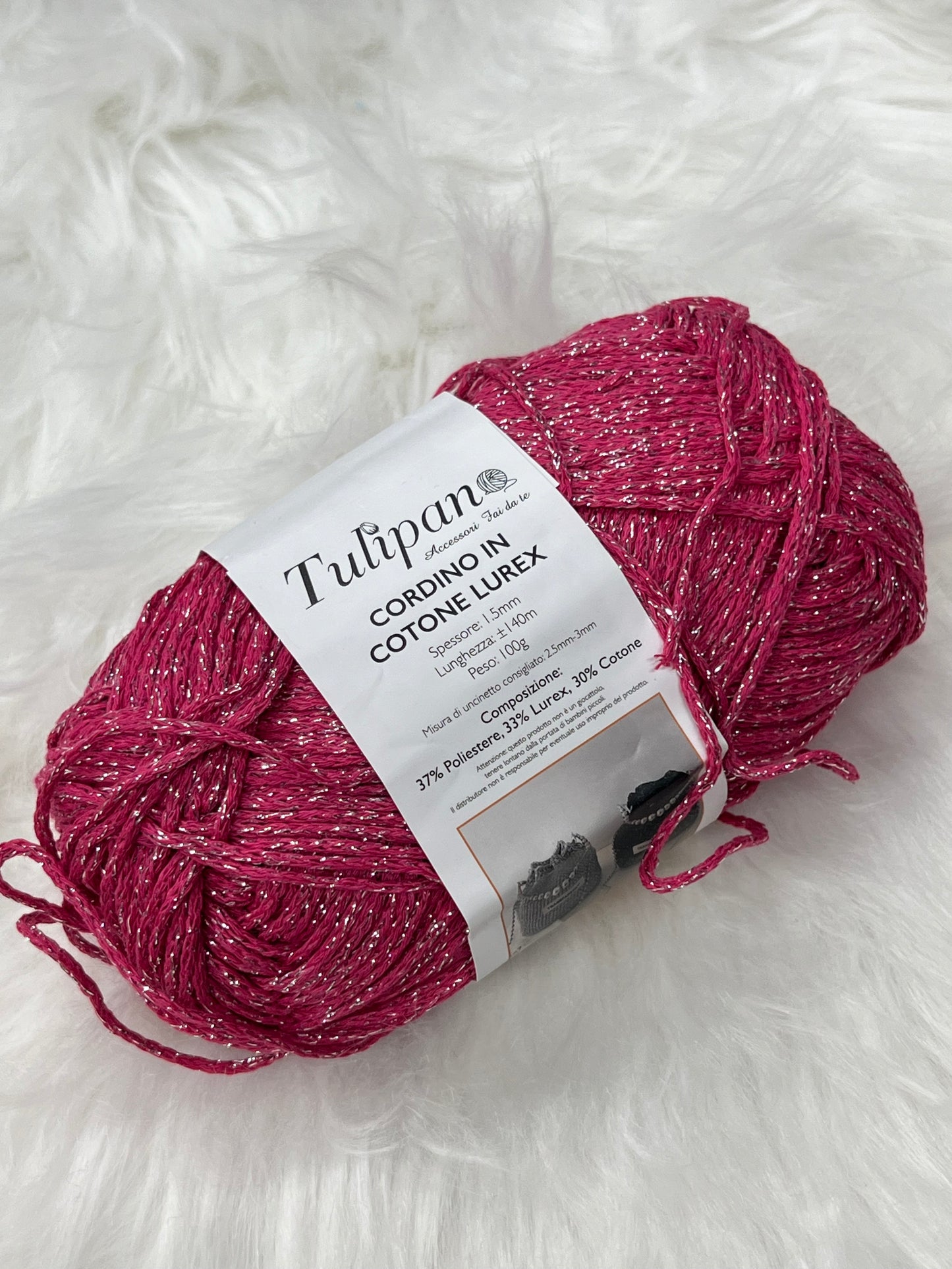 Cordino in cotone lurex 100gr