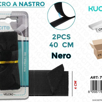 VELCRO A NASTRO 40CM 2PZ