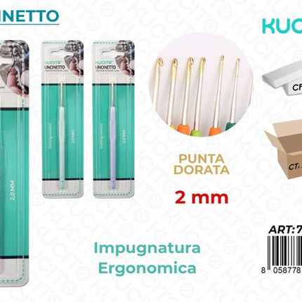 UNCINETTO PUNTA ORO 2MM