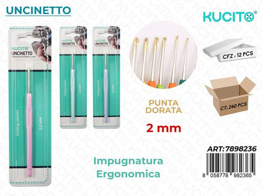 UNCINETTO PUNTA ORO 2MM