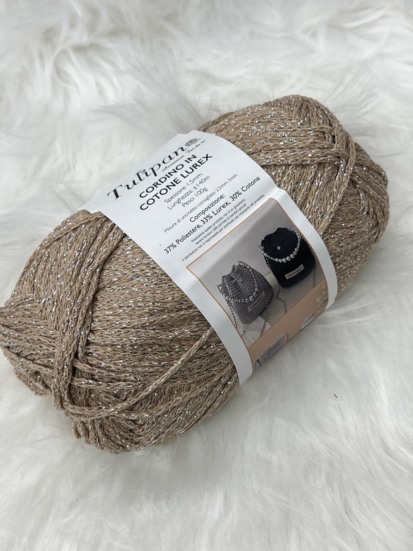 Cordino in cotone lurex 100gr