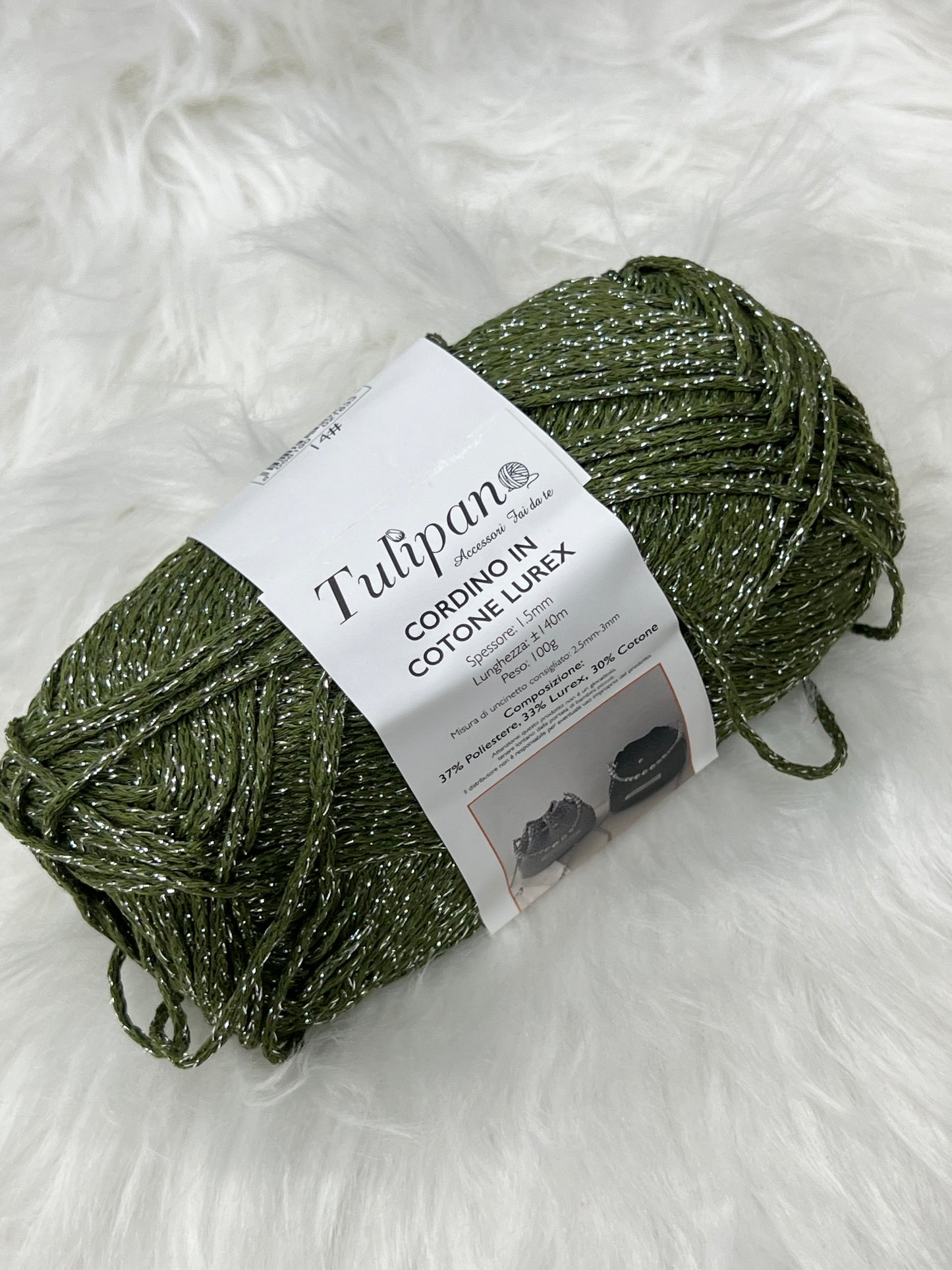 Cordino in cotone lurex 100gr