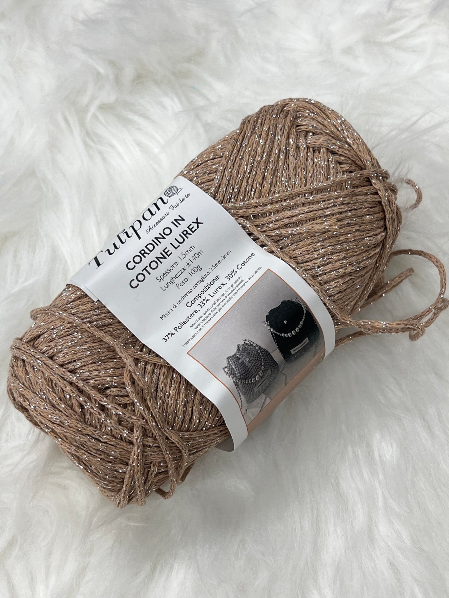 Cordino in cotone lurex 100gr