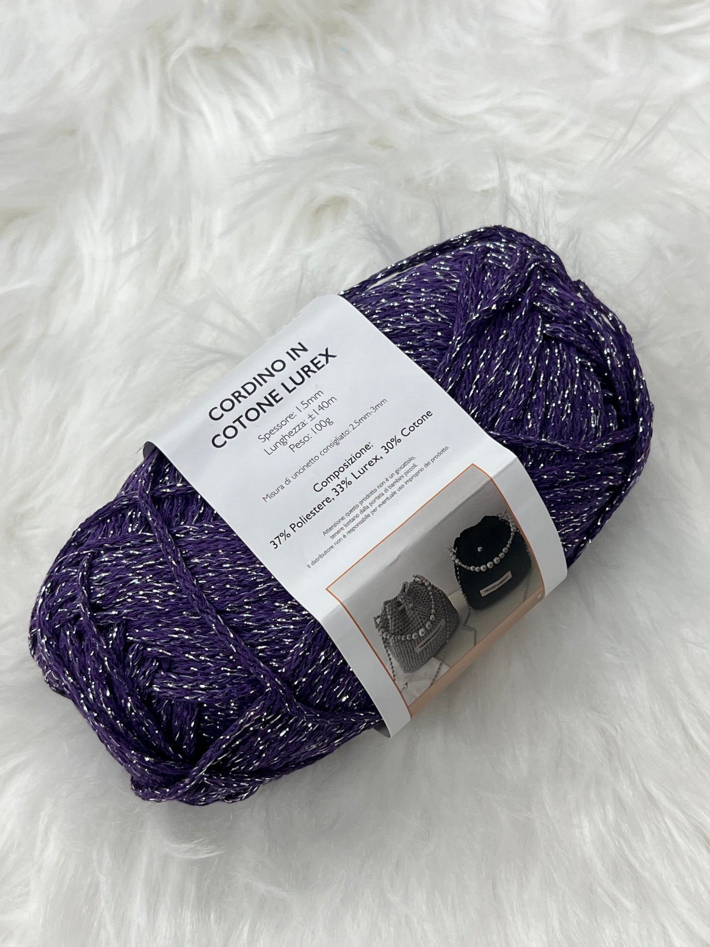 Cordino in cotone lurex 100gr