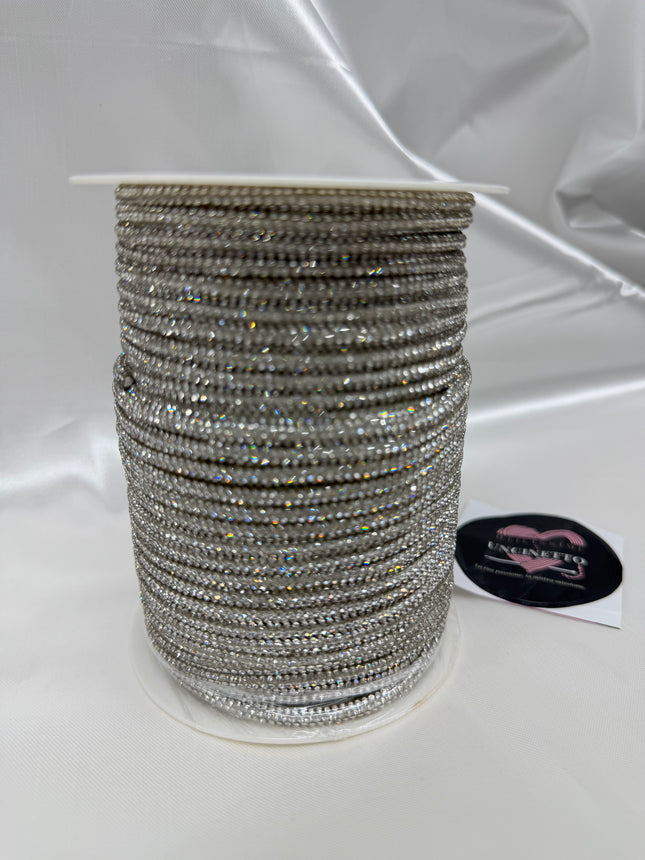 Cordino strass 50metri argento