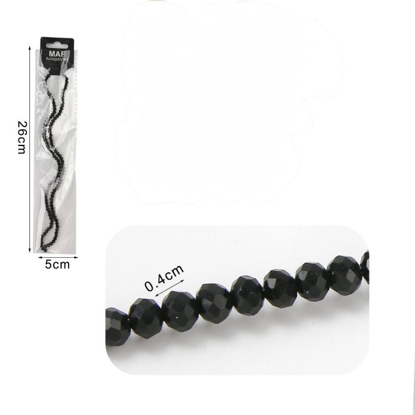 Cristalli in vetro 4mm nero