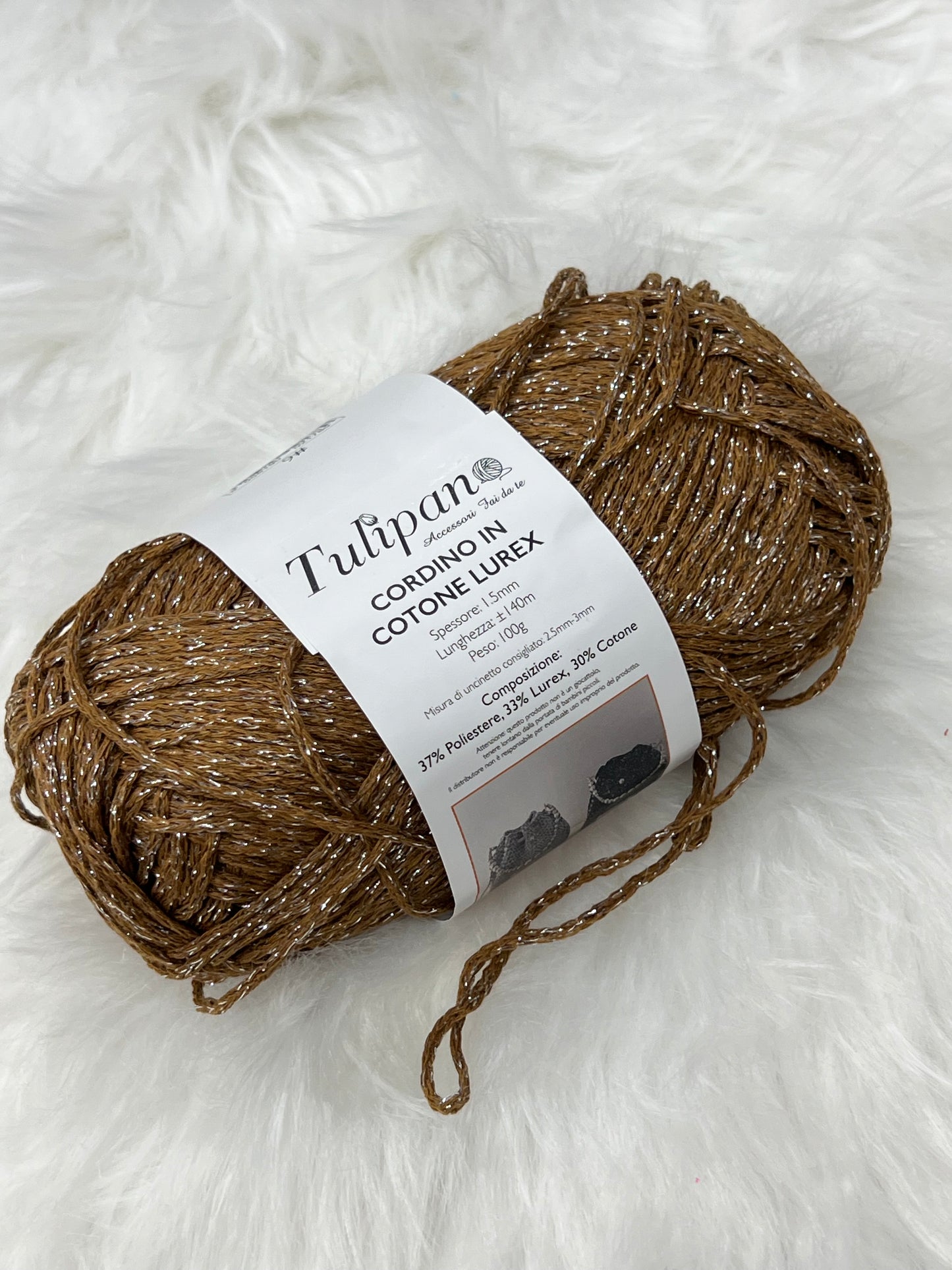 Cordino in cotone lurex 100gr