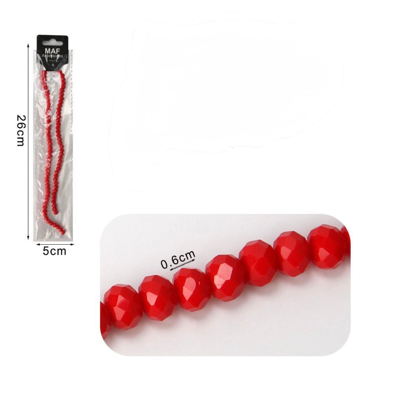 Cristalli di vetro 6mm rosso