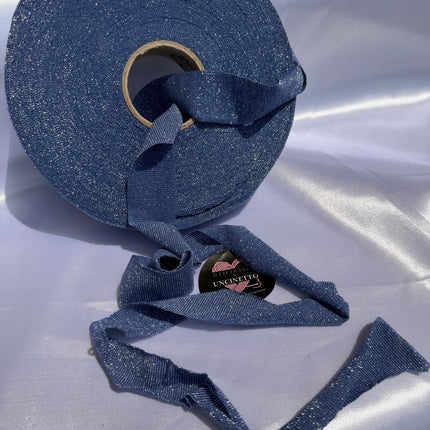 Lycra glitter Denim blu 195gr