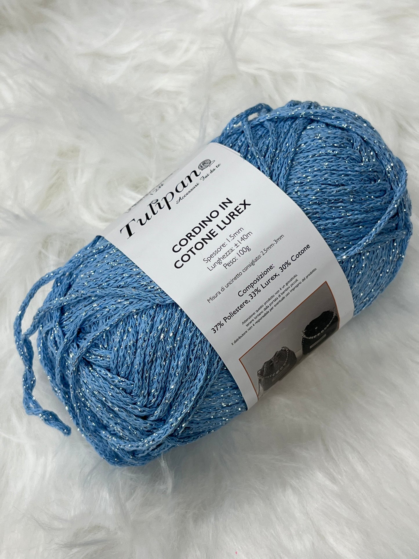 Cordino in cotone lurex 100gr