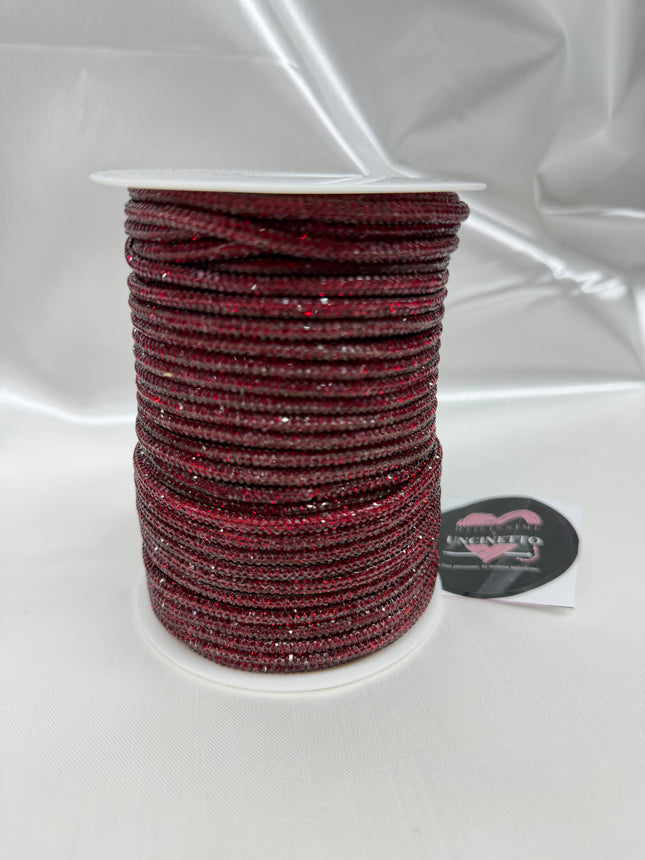 Cordino strass 50metri vinaccio