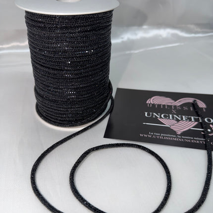 Cordino strass 50 metri nero