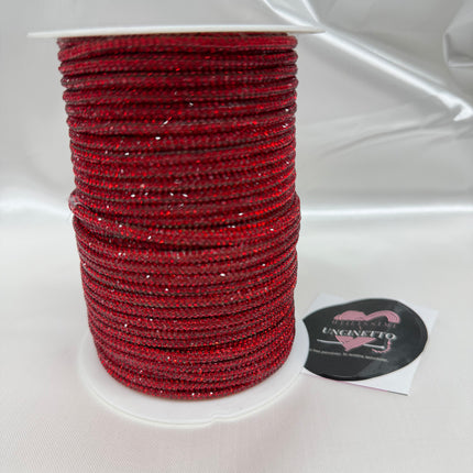 Cordino strass 50metri rosso