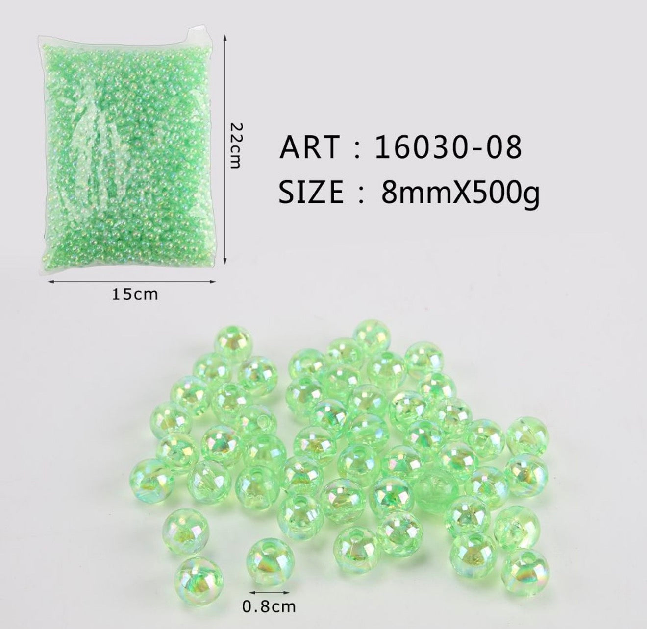 Perline 500gr specchiate verde