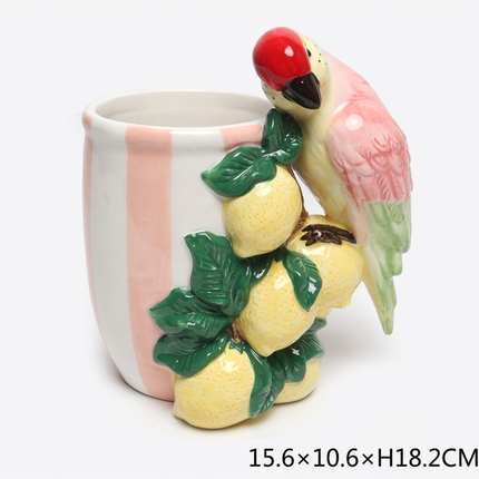 VASO IN CERAMICA PAPPAGALLO