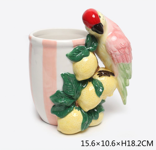 VASO IN CERAMICA PAPPAGALLO